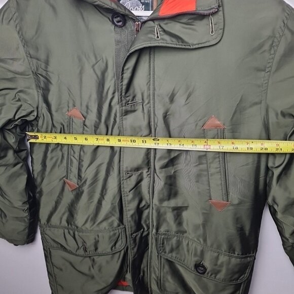 Roots Canada Green Winter Jacket Size M Mens Hooded Outdoor Coat Vintage - Picture 7 of 15